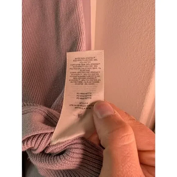 Wilfred Aritzia Cove Purple Ribbed Bodycon Dress Buttons M - Picture 5 of 6